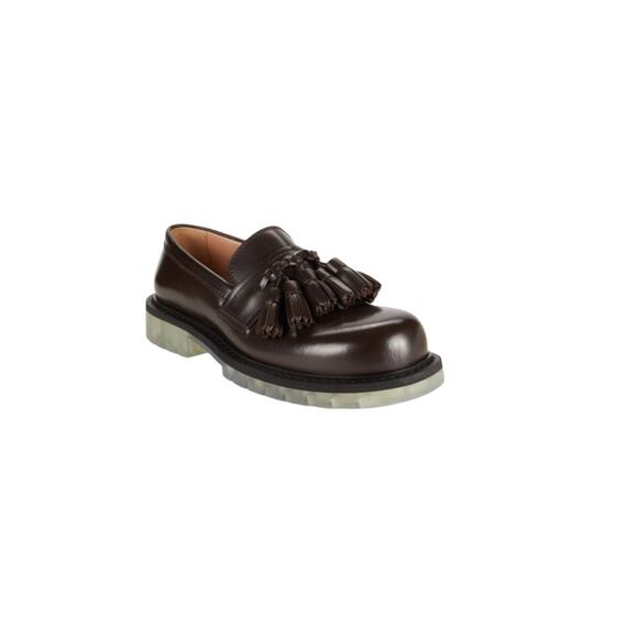 $1,150 NIB Bottega Veneta Brown Leather Tassel Platform Loafer Shoe 39(6)